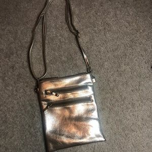 Gold Double Zip Crossbody